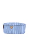 Prada Striped-pattern Belt Bag In Blue