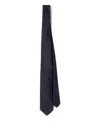 Prada Striped-pattern Silk Tie In Black