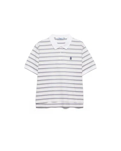 Prada Gestreiftes Poloshirt Aus Piqué In Multi