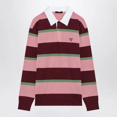 PRADA PRADA  STRIPED POLO IN SILK AND COTTON