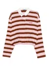 Prada Striped Polo Neck In Multi