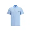 Prada Light Blue Striped Polo Shirt In Blue