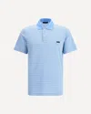 Prada Light Blue Striped Polo Shirt In Blue