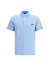 Prada Light Blue Striped Polo Shirt In Blue