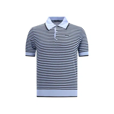 PRADA STRIPED POLO SWEATER
