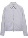 Prada Tricolor Striped Zip Jacket In White