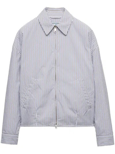 PRADA STRIPED POPLIN BLOUSON JACKET