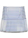 Prada Striped Poplin Mini Skirt In Blue