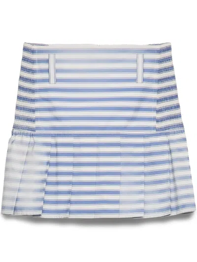 PRADA STRIPED POPLIN MINI SKIRT