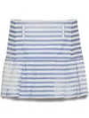 Prada Striped Poplin Mini Skirt In Blue