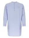 Prada Man Embroidered Poplin Shirt In Blue