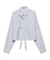 Prada Womens Light Blue Striped Cotton Poplin Shirt In Blue