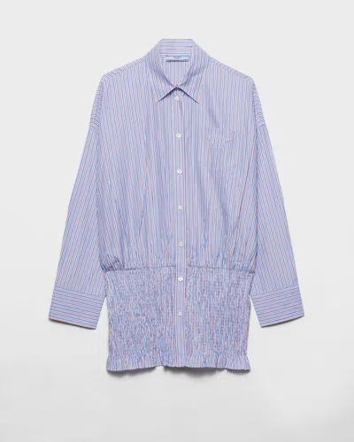 Prada Embroidered Poplin Shirt In Pattern