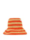 Prada Striped Raffia Bucket Hat In Neutral