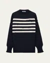 Prada Oversized Wool Sweater In F022x Blu Bianco
