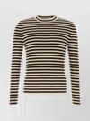 Prada Superfine Wool Striped Crew-neck Sweater In Multi