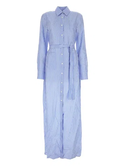 PRADA STRIPED SHIRT MAXI DRESS