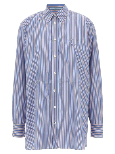Prada Striped Shirt Shirt And Blouse Multicolor In Blue