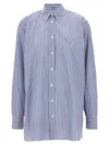 Prada Striped Shirt In Blue