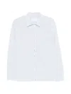 Prada Striped Shirt Zip Front Point Collar In White