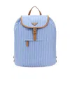 Prada Man Printed Re-nylon Backpack In Blue