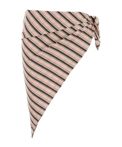PRADA PRADA EMBROIDERED STRIPED SARONG