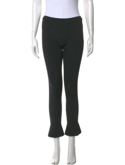 Pre-owned Prada Striped Straight Leg Pants In Gray