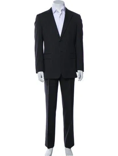 Pre-owned Prada Striped Suit In Gray
