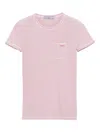 Prada Striped Pocket Short-sleeve Viscose Sweater