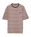 Prada Womens Pink Striped Lisle Cotton-jersey T-shirt In Multi