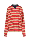 Prada Gestreiftes T-shirt In Brown