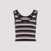 Prada Striped Tank Top In Bleu