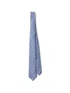 Prada Striped Tie In Blue