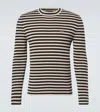Prada Superfine Wool Striped Crew-neck Sweater In Multi