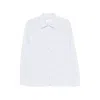 Prada Striped Shirt Zip Front Point Collar In Blue