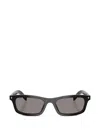Prada Stripe-detail Rectangle-frame Sunglasses In Black