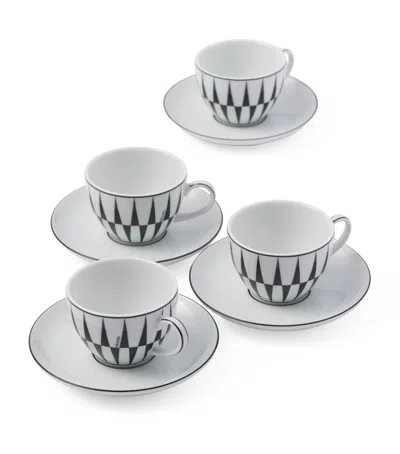 Prada Stripes Coffee Cup And Saucer In White