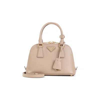 Prada Structured Calf Leather Shoulder Bag