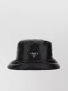Prada Structured Leather Bucket Hat In Black