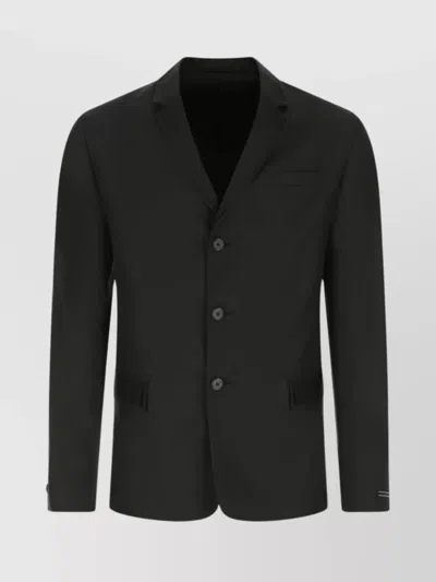PRADA STRUCTURED SILK BLAZER WITH NOTCH LAPEL