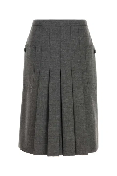 Prada Structured Skirt With Refined Finish In Multi