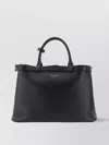 Prada Structured Top Handles Adjustable Strap Tote Bag