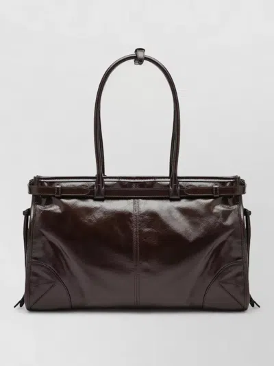 Prada Structured Tote Bag Smooth Leather Handles