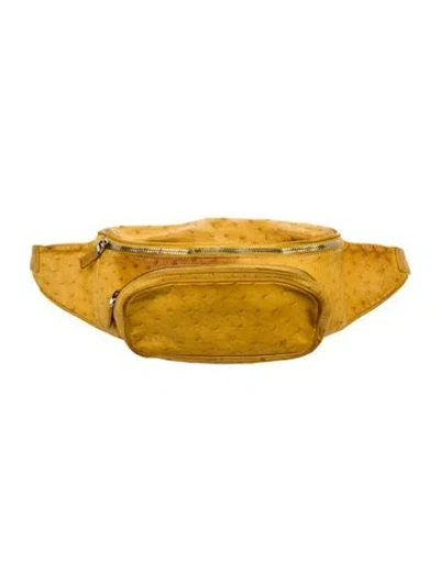 Pre-owned Prada Struzzo Belt Bag In Yellow