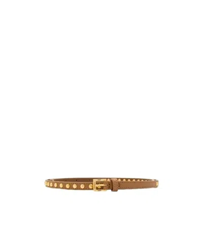 Prada Stud Detail Belt In Brown