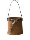 Prada Studded Buckle Leather Bucket Bag