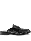 Prada Brushed Leather Mule In Black