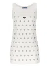 Prada Cut-outs And Studs Cotton Top In White