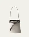Prada Buckle Bucket Bag In F0964 Bianco Nero