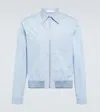 Prada Studded Cotton Blouson Jacket In Blue